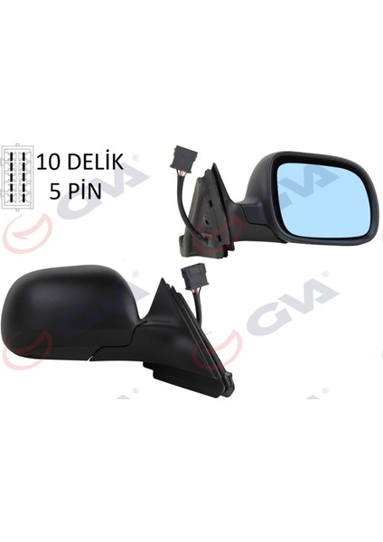 Diş Dikiz Aynasi Sağ A3 96-00 Elektrikli Isitmali Mavi Cam Konveks VM-042R Gnzrz