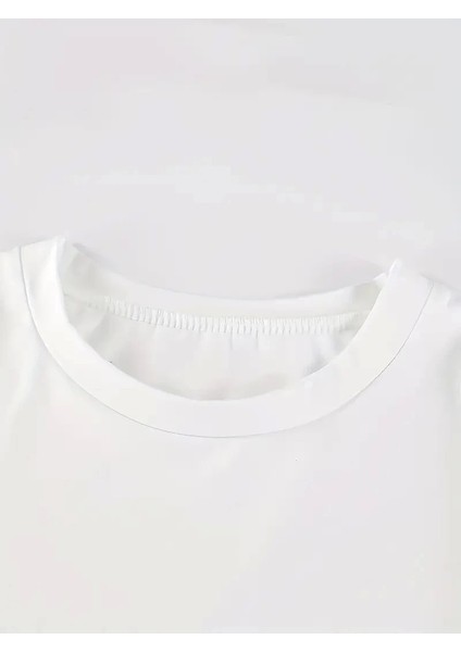 Baskılı Oversize Bisiklet Yaka T-Shirt - Beyaz fiyatları