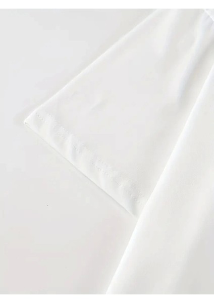 Baskılı Oversize Bisiklet Yaka T-Shirt - Beyaz modelleri