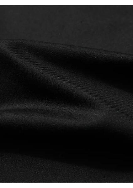 Baskılı Oversize Bisiklet Yaka T-Shirt - Siyah