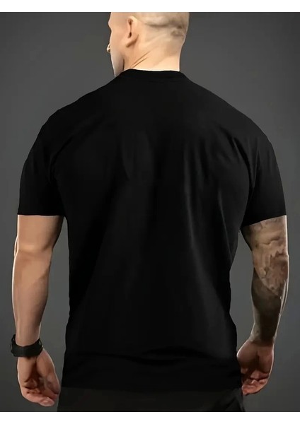 Baskılı Oversize Bisiklet Yaka T-Shirt - Siyah fiyatları