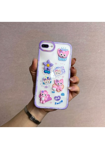 Apple iPhone 6 Plus Uyumlu Kılıf Bear And Rabbit Silikon Kılıf Lila