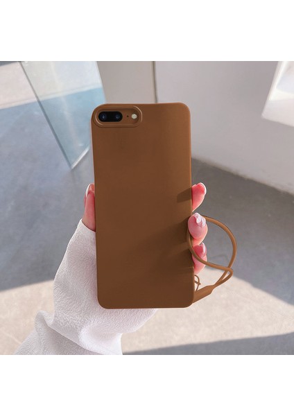 Apple iPhone 6 Plus Uyumlu Kılıf Love Yumuşak Silikon Kılıf Kahverengi