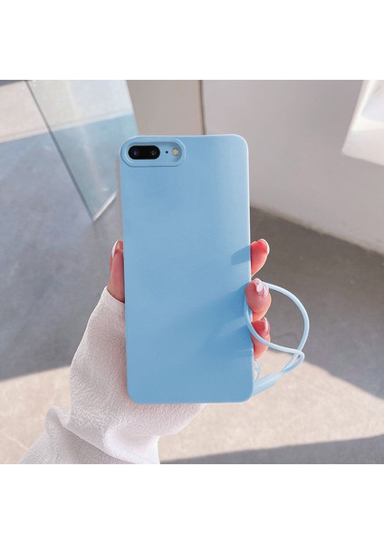 Apple iPhone 6s Plus Uyumlu Kılıf Love Yumuşak Silikon Kılıf Açık Mavi