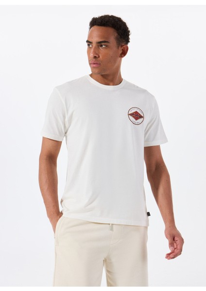 Rotor Dıamond Regular Tee 24A351540 Krem Bisiklet Yaka Regular Fit Düz Erkek T-Shirt