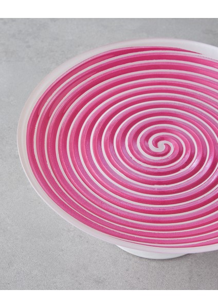 Swirly Cam Kek Standı 21 cm Pembe