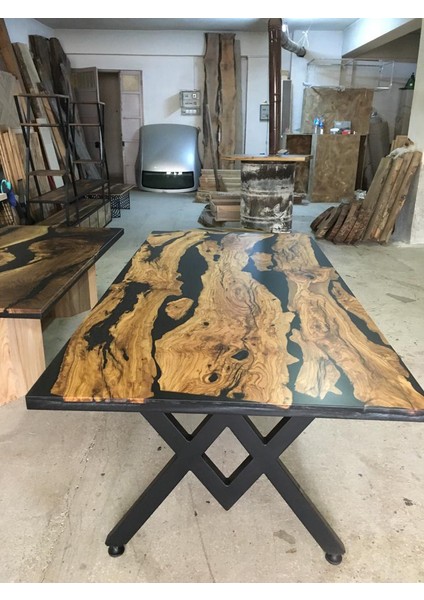 Epoksi Reçine Masa Epoxy Masa Epoksi Ahşap Masa 80X120 cm