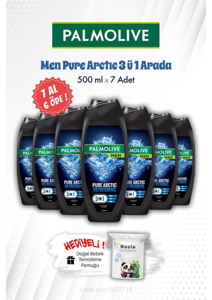 7 Al 6 Öde Men Pure Arctıc 3'ü 1 Arada 500 ml Duş Jeli ve Rosıe