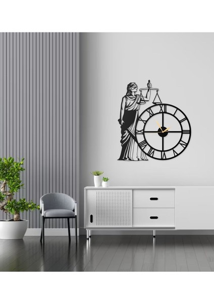 Duvar Saati Hukuçulara Özel Adalet Avukatlık Terazi Tasarımlı Ev ve Ofis Dekoratif Metal Duvar Saati modelleri