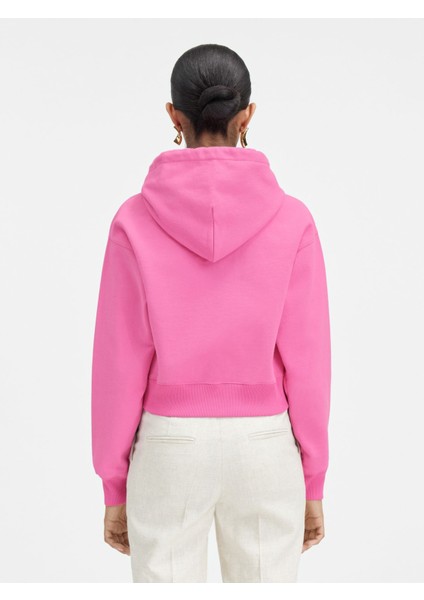 Klasik Cropped Grosgrain Logo Kapüşonlu Hoodie Pamuk Fleece, Şık Tasarım fiyatları