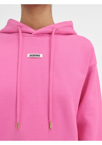 Klasik Cropped Grosgrain Logo Kapüşonlu Hoodie Pamuk Fleece, Şık Tasarım modelleri