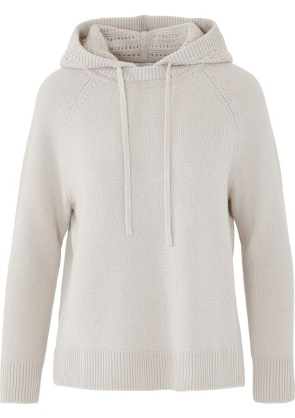 Lüks Kaşmir Dikiş Detaylı Kapüşonlu Sweatshirt