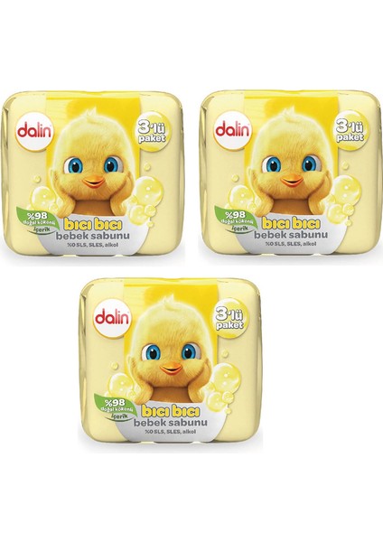 Klasik Katı Bebek Sabun 9 x 75 gr