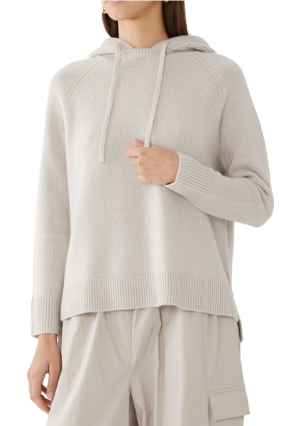 Lüks Kaşmir Dikiş Detaylı Kapüşonlu Sweatshirt indirimleri