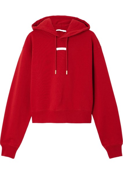 Gros Grain Kapüşonlu Sweatshirt - Koyu Kırmızı