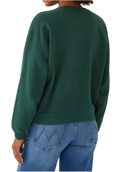 Dikdörtgen Kesim Sweatshirt - Yeşil modelleri