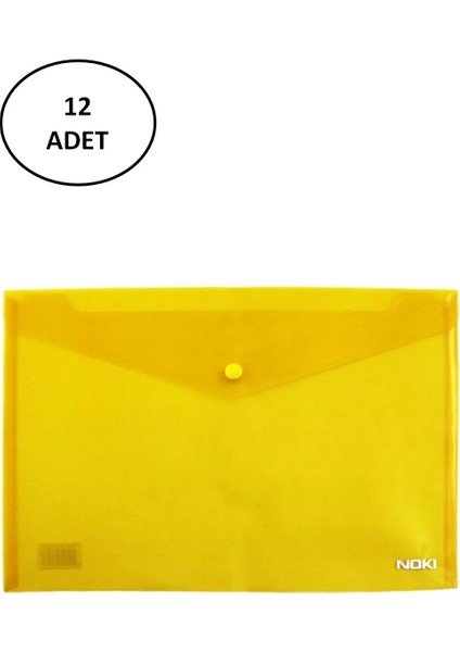 Noki Dosya Çıtçıtlı Evrak Zarfı Sarı 12 Adet