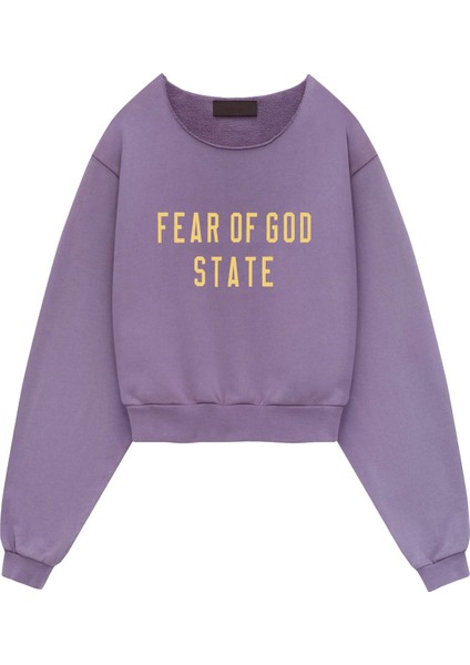 Kadın Kısa Kesim Kalın Polar Sweatshirt