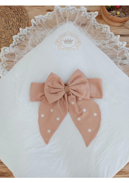 Yenidoğan Papatya Desenli Trilüks Unisex Kundak Bebek Battaniyesi Kahverengi modelleri