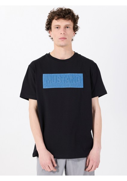 Bisiklet Yaka Baskılı Siyah Erkek T-Shirt M5SM-TST1303