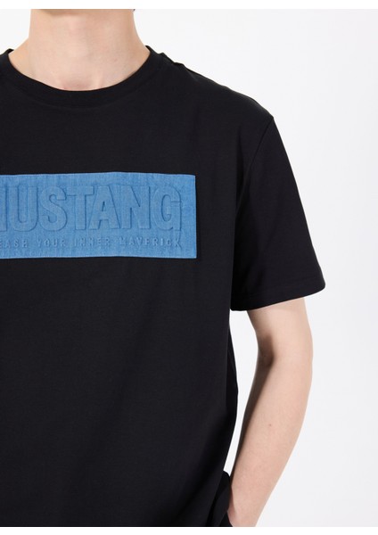 Bisiklet Yaka Baskılı Siyah Erkek T-Shirt M5SM-TST1303 fırsatları