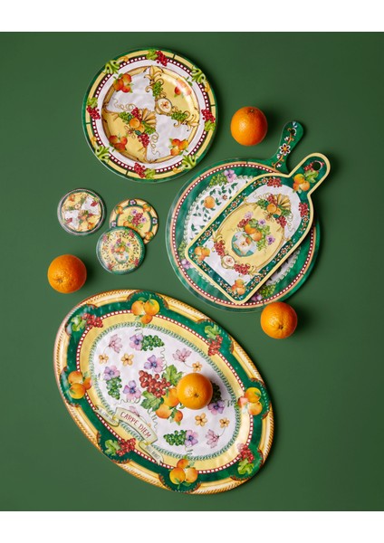 Carpe Diem Yeşil Melamin Sunum Tahtası 41 cm