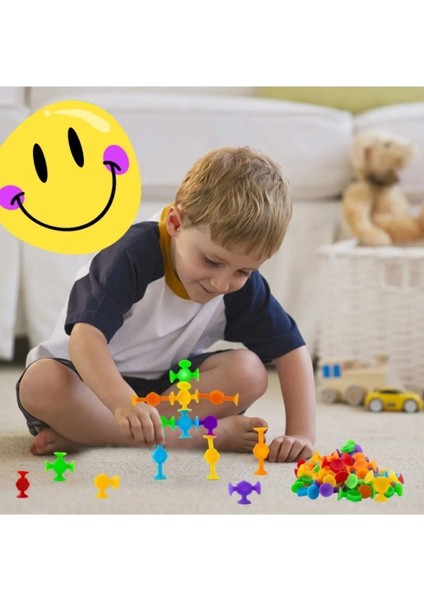 Shopist Vakum Molekül 25 Parça Yapı Taşları Fidget Duyusal Eğitici Oyuncak Squigz Blok