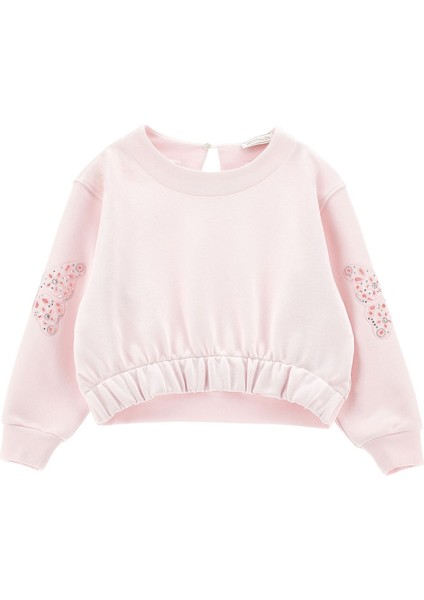 Çocuklar Için Kelebek Nakışlı Sweatshirt