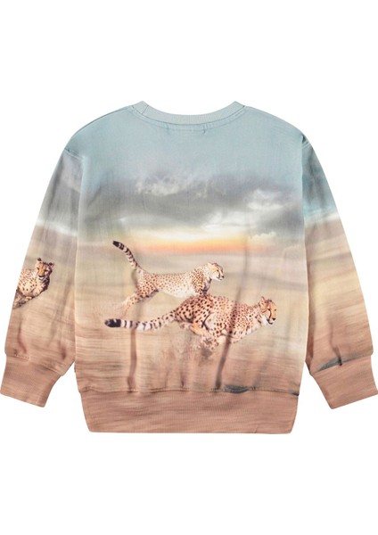 Çocuklar Için Eğlenceli Çita Desenli Sweatshirt fiyatları