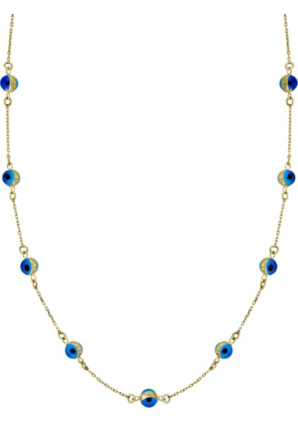 Altın Nazar Boncuklu Kolye T075070