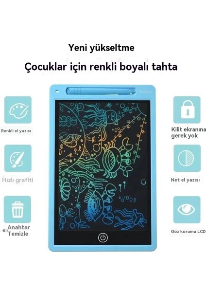 10 Inç Çizim Tableti, LCD Yazı Tahtası, Renkli Doodle Tahtası, Tekrar Kullanılabilir Yazı Tahtası (Yurt Dışından)