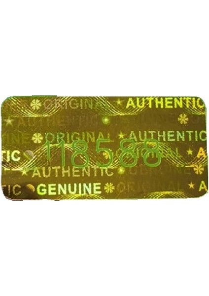 Altın Hologramlı Garanti Etiketi Seri Numaralı 1 x 2 cm 980 Adet