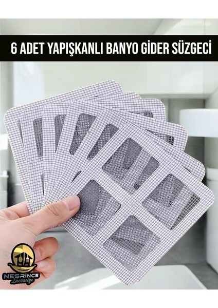Banyo Gider Bandı- Kendinden Yapışkanlı Pislik Tutucu Banyo - Mutfak Gider Filtresi (6 Adet)