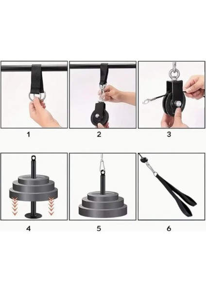 Makara Kablo Fitness Seti Triceps - Biceps - Sırt Çekiş Çalışma Istasyonu
