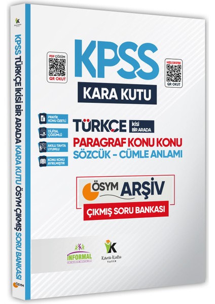 KPSS 2023 Türkçenin Kara Kutusu Konu Konu Paragraf 1 Konu Özetli Dijital Çözümlü Çıkmış Sor Bankası