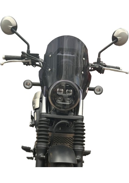 Honda cl 250 Uyumlu Navigasyon Barlı Füme Retro Tur Camı - Siperlik