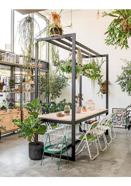 Bahçe Mobilyası Bahçe Masası Ahşaplı Metal Masa