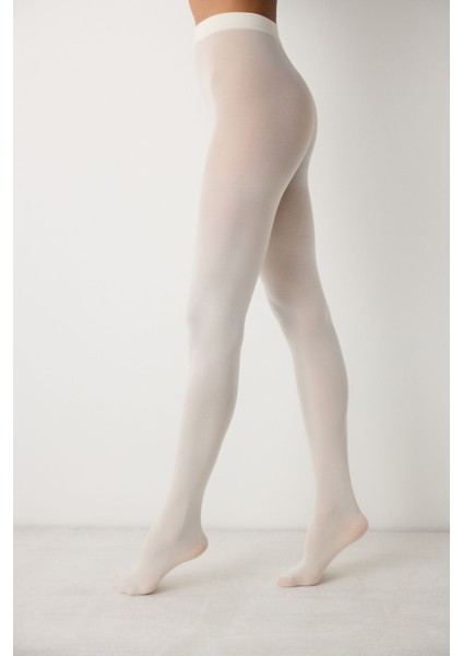 Micro 40 Krem Külotlu Çorap