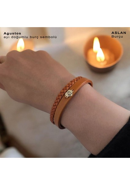 14 Ayar Altın Plakalı Derili Kadınlar İçin Kalp Motifli Doğum Ayına Özel Bilekliği-401AY-KAHVERENGI modelleri