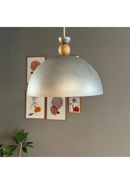 Yimpi Gümüş Avize Tekli Sarkıt Salon Kuaför Cafe Dekoratif Aydınlatma Pastane