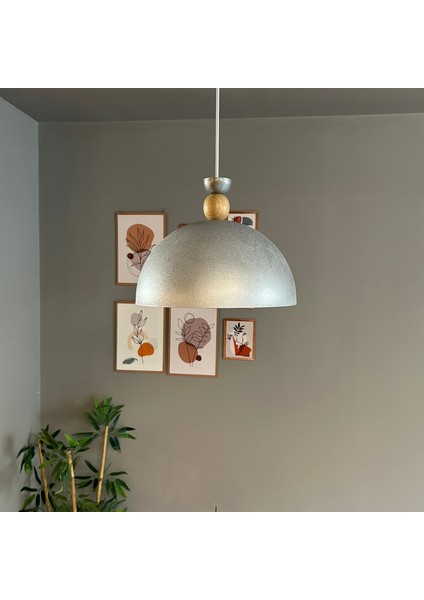 Yimpi Gümüş Avize Tekli Sarkıt Salon Kuaför Cafe Dekoratif Aydınlatma Pastane
