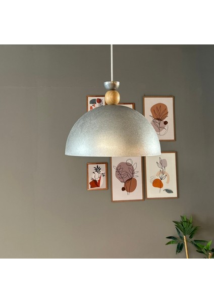 Yimpi Gümüş Avize Tekli Sarkıt Salon Kuaför Cafe Dekoratif Aydınlatma Pastane