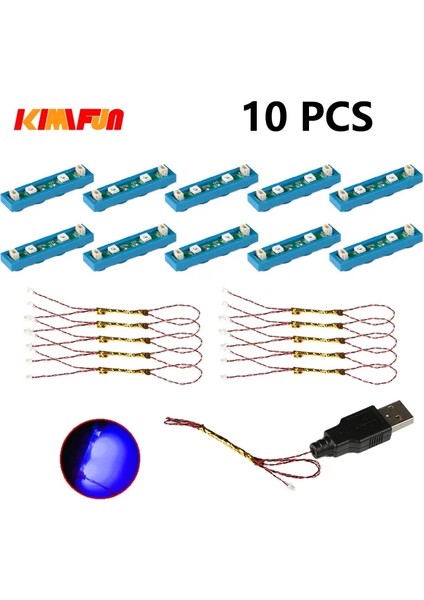 10PCS 0.8mm Pin Rgb LED Yapı Taşları USB Lambası Dıy Street Light City Elektrikli Dekorat 1x1 Tuğla Oyuncak Uyumlu Tüm Brandscolor: 10PCS1220221-Y (Yurt Dışından)