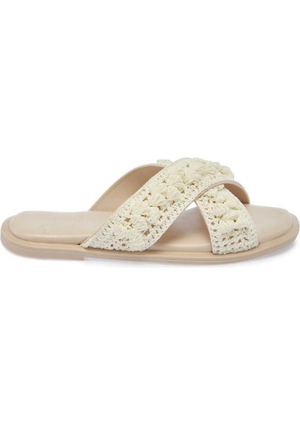 Bej Vegan-Tekstil Kadın Terlik - K24Y1TR67082-M01