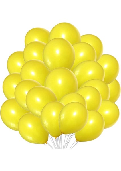 Metalik Balon Sarı 50 Adet