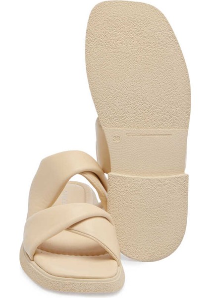 Bej Hakiki Deri Kadın Terlik - K24Y1TR67130-T5L fırsatları