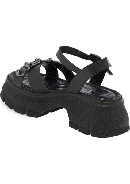 Siyah Hakiki Deri Kadın Sandalet - K24Y1SN67155-A23 fiyatları
