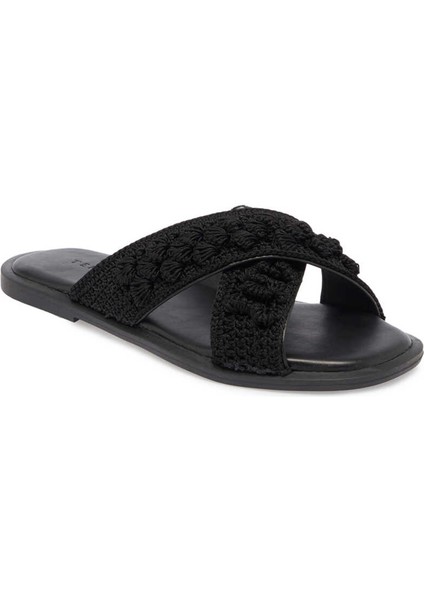Siyah Vegan-Tekstil Kadın Terlik - K24Y1TR67082-D62