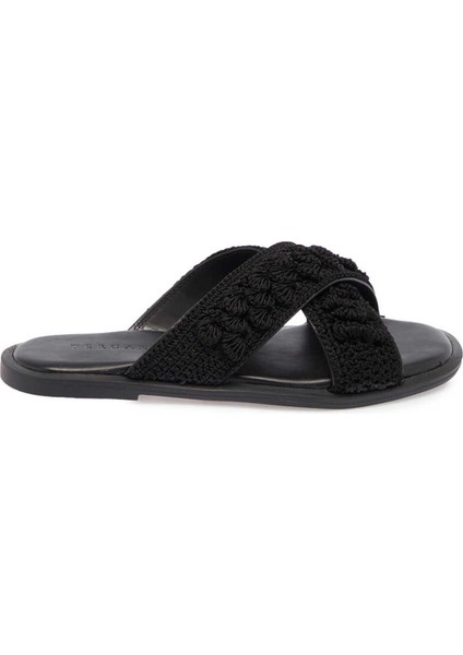 Siyah Vegan-Tekstil Kadın Terlik - K24Y1TR67082-D62 modelleri