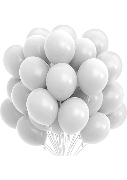 Pastel Balon Beyaz 10 Adet